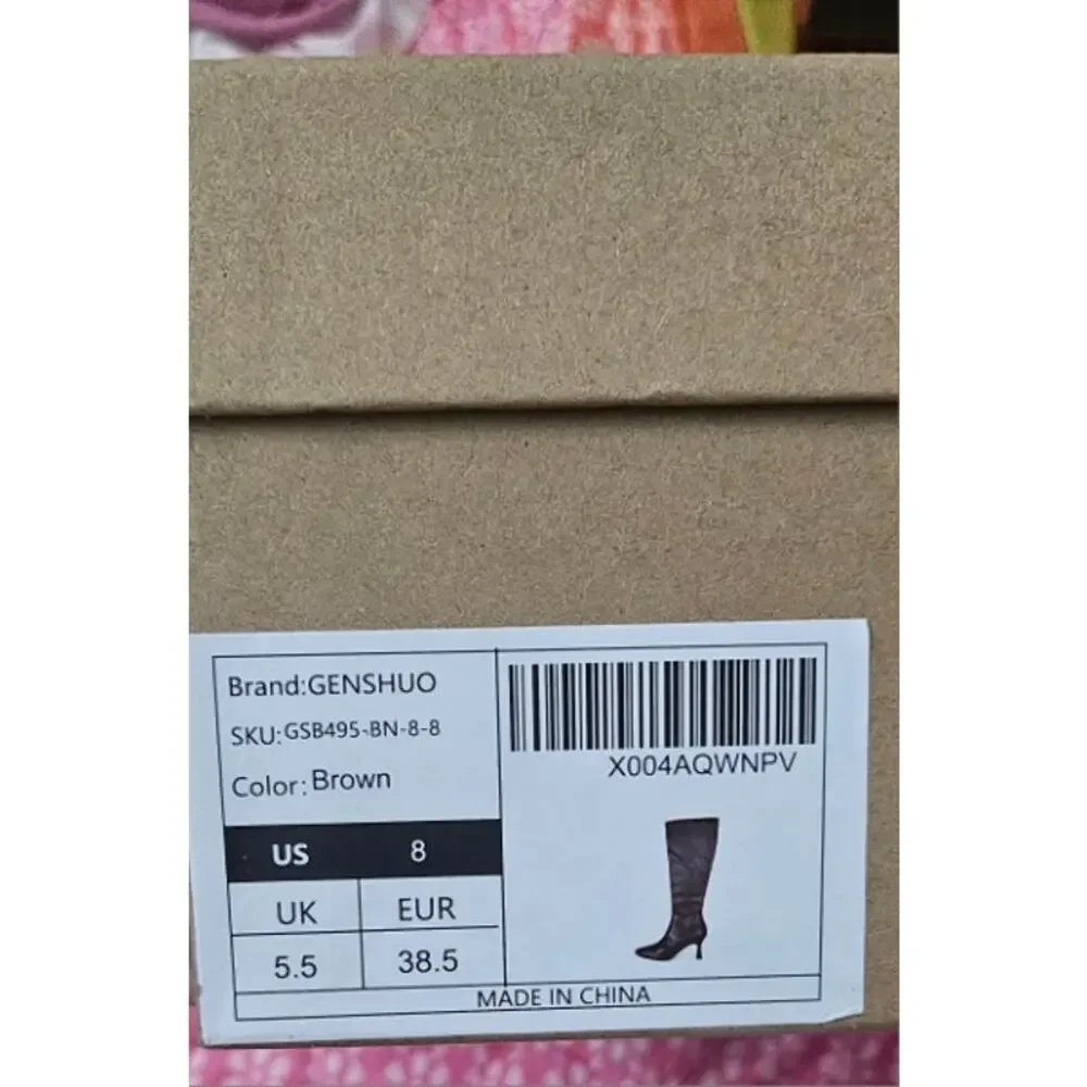 Fk. MSRP $70 NWB GENSHUO KNEE HIGH POINTED TOE KITTEN HEEL BOOTS ♡SIZE 8♡